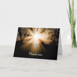 Thank you Beautiful Light Breaking Sunset Sunrise Card