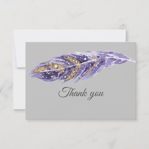 Thank You Beautiful Purple Gold Feather
