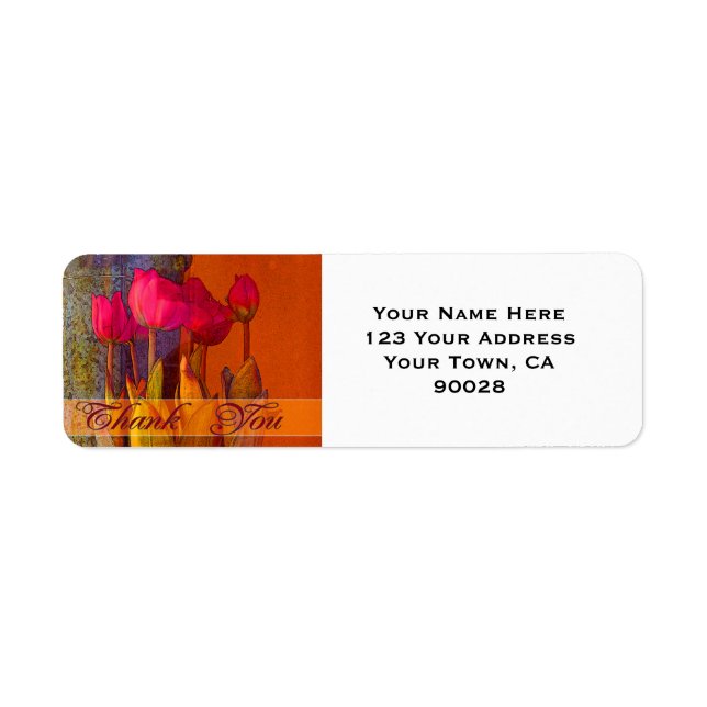 Thank You Beautiful Tulips Label (Front)