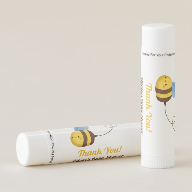 Thank You Bee Baby Shower Favor Lip Balm (Front)