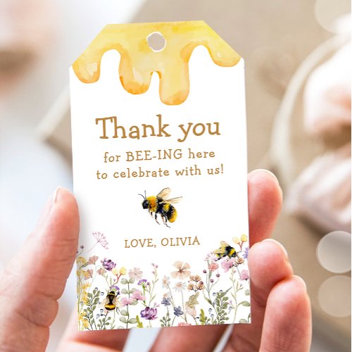 Thank You Bee One Cute Baby Shower Girl Birthday Gift Tags