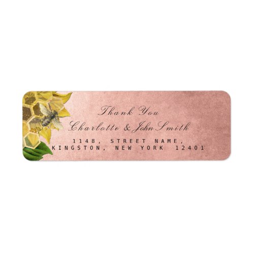 Thank You Bee Sunflower Return Address Labels