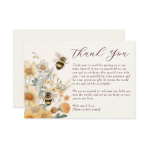 Thank You Bee Wildflower Floral Baby Shower