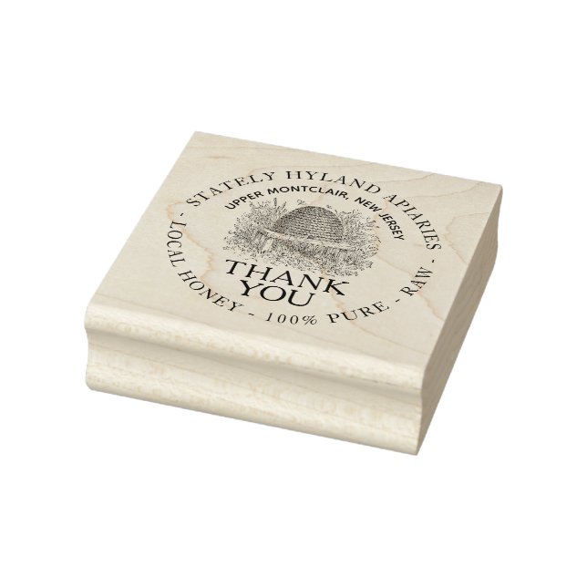 Thank You Beekeeper Vintage Skep Wood Art Stamp (Stamp)