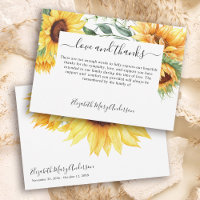 Thank You Bereavement Sunflower Floral Memorial