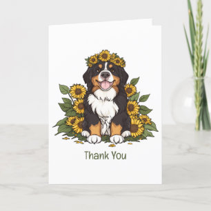 Thank You Bernese Mountain Dog Sunflower Crown