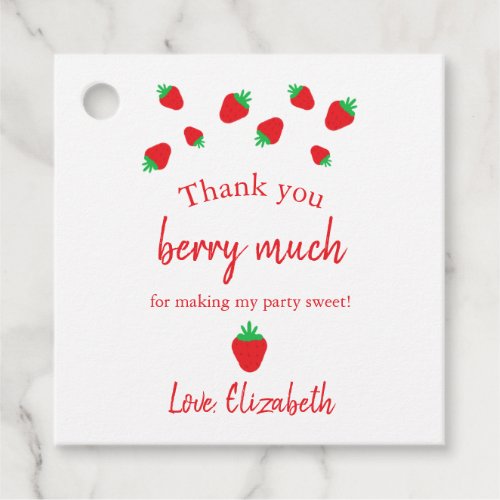 Thank You Berry Much Birthday Thank You Favor Tags