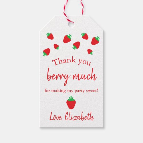 Thank You Berry Much Birthday Thank You Gift Tags
