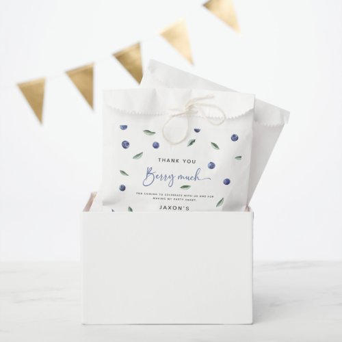 Thank You Berry Much Blueberry 1st Birthday Favor Bag