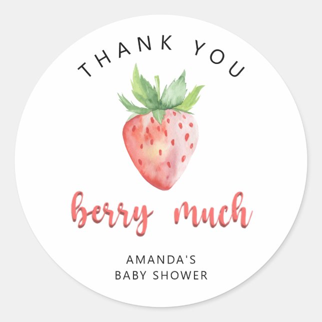 Thank you berry much  classic round sticker (Front)