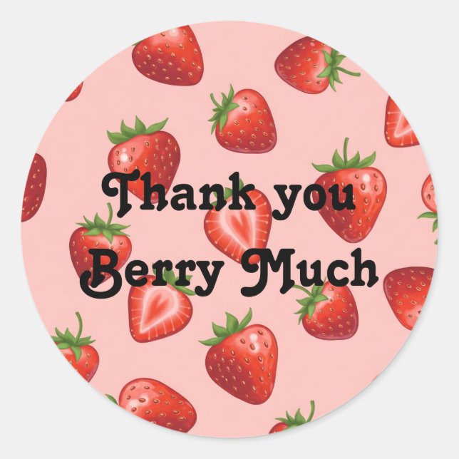 Thank you Berry Much Classic Round Sticker (Front)
