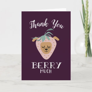 Thank You BERRY Much   Cute Strawberry Dog Pun