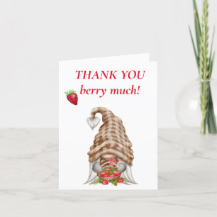 Thank You Berry Much Gnome Cute Card