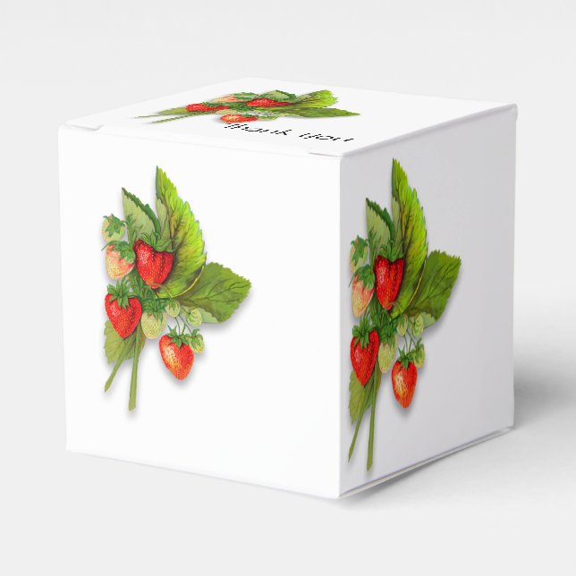 Thank You Berry Much, Strawberries Favor Boxes (Front Side)