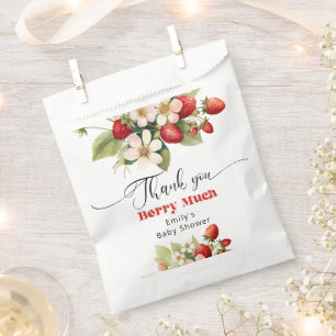 Thank you berry much Strawberry baby shower Favor Bag