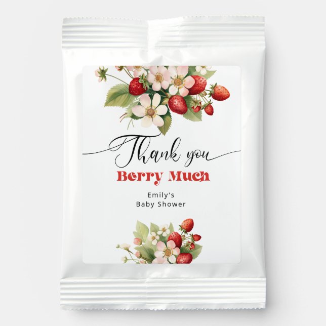 Thank you berry much Strawberry baby shower Lemonade Drink Mix (Front)