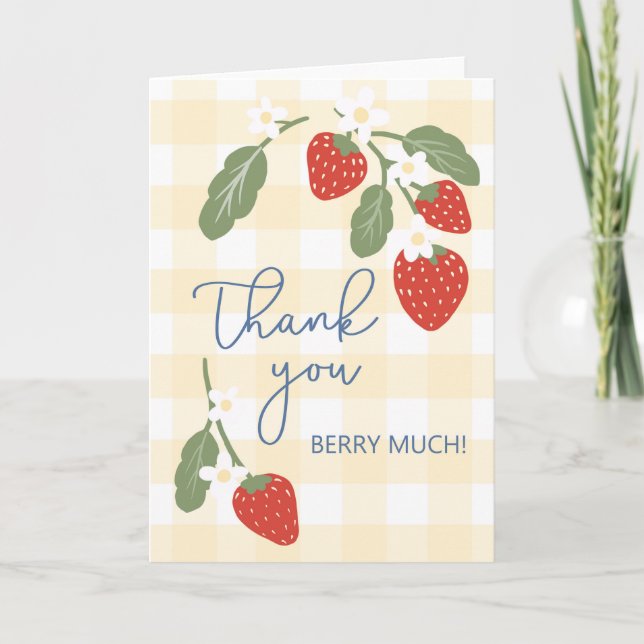 Thank You Berry Much Strawberry Card (Front)