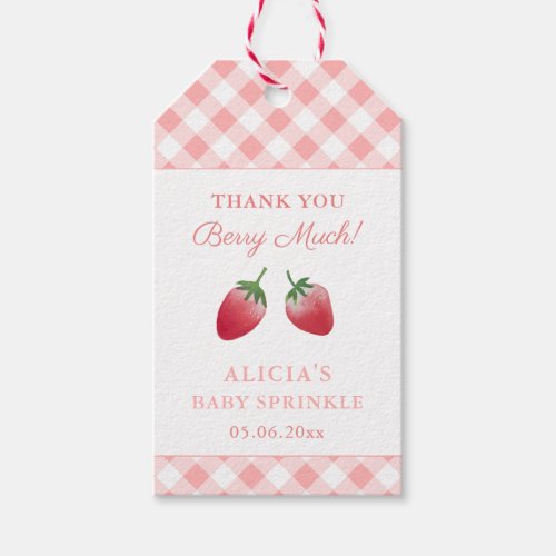 Thank You Berry Much Strawberry Party Favor Tags