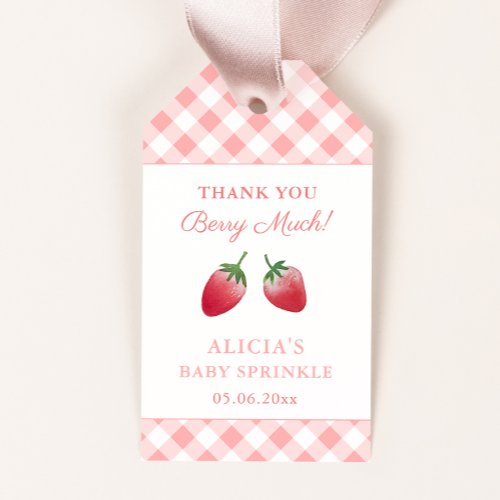 Thank You Berry Much Strawberry Party Favor Tags