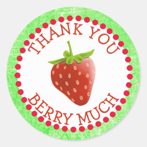 Thank you Berry Much Strawberry Stickers