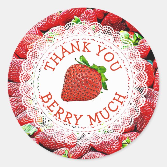 Thank you Berry Much Strawberry Stickers (Front)