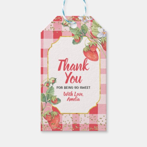 Thank you Berry Sweet Strawberry Gift Tags