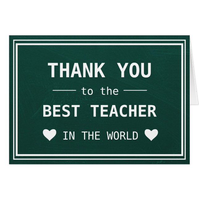 Thank You Best Teacher Appreciation Heart Custom (Front Horizontal)