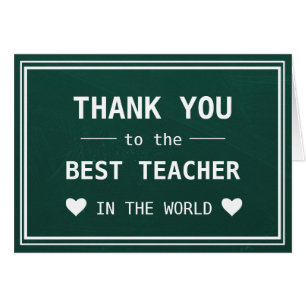 Thank You Best Teacher Appreciation Heart Custom Cards