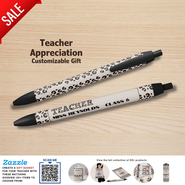 Thank You Best Teacher Custom Quotes Leopard Print Pen (Creator Uploaded)