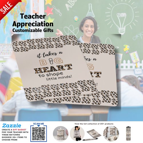 Thank You Best Teacher Custom Quotes Leopard Print Poker Cards