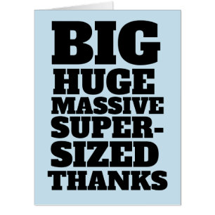 THANK YOU BGGEST BG JUMBO GREETING CARD