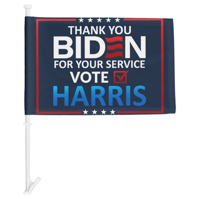 Thank You Biden - Vote Harris 2024 Election Car Flag (Front)