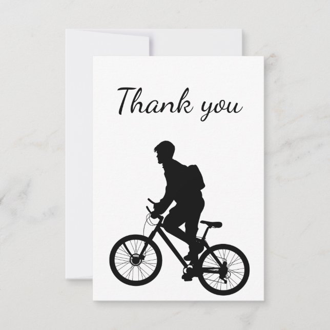 Thank You  Bike Biking Cycling Biker Silhouette (Front)