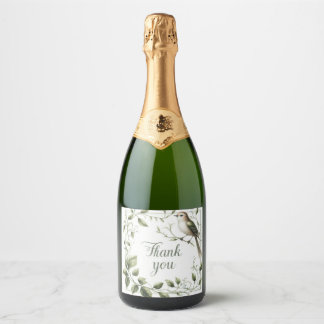 Thank You Bird & Leaves Botanical Sparkling Wine Label