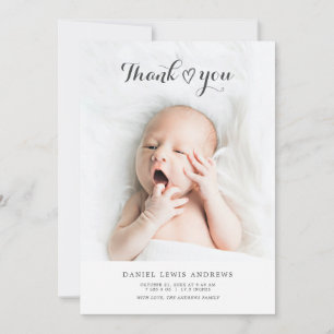 Thank You Birth Announcement Newborn Photo Card