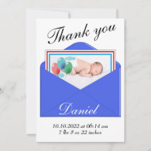 Thank you Birth Announcement photo card