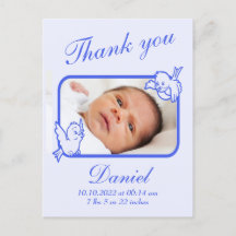 Thank you Birth Announcement photo postcard