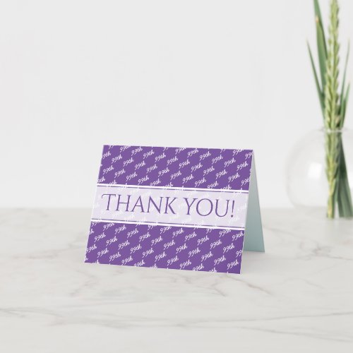 Thank You  Birthday Any Age Number Pattern Purple