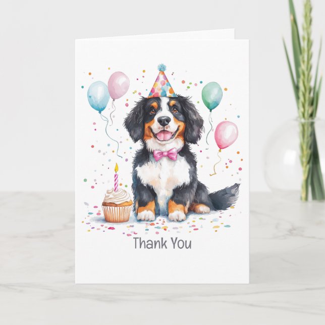 Thank You Birthday Bernese Mountain Dog (Front)