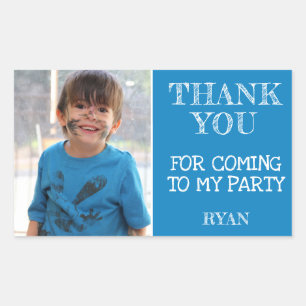 Thank you Birthday Boy Photo Rectangular Sticker