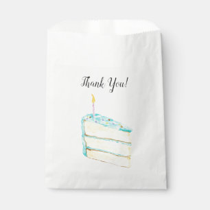 Thank You Birthday Cake Watercolor Favor Bag