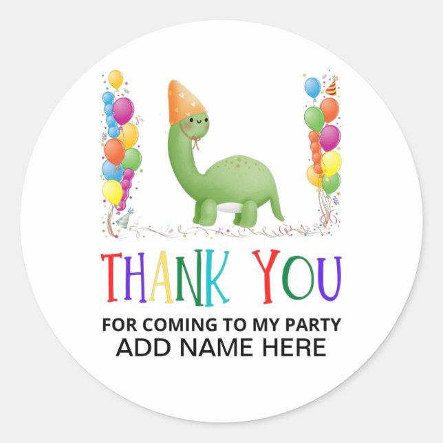 Thank You Birthday Classic Round Sticker (Front)