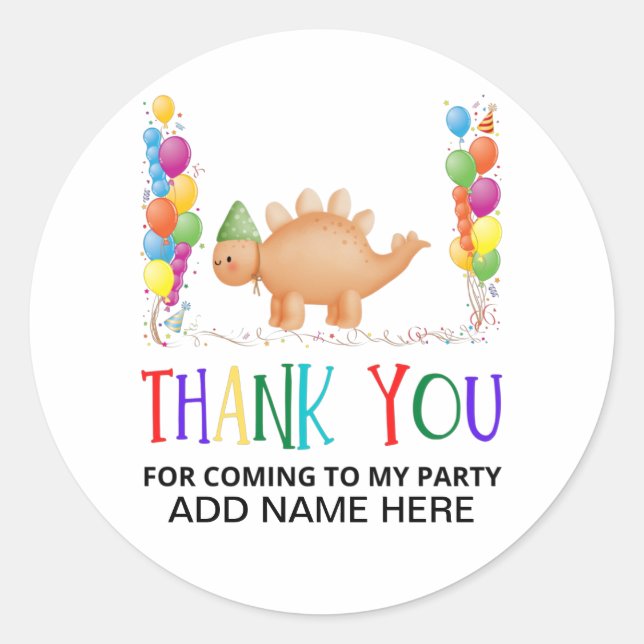 Thank You Birthday Classic Round Sticker (Front)