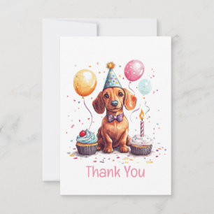 Thank You Birthday Dachshund Dog Card