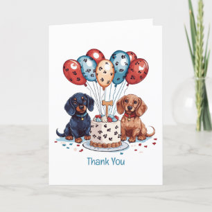 Thank You Birthday Dachshund Dogs Card
