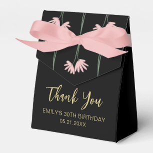 Thank You Birthday Elegant Pink Floral Favor Boxes
