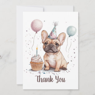 Thank You Birthday French Bulldog Card