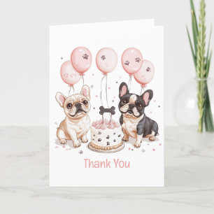 Thank You Birthday French Bulldogs Birthday Cake Card