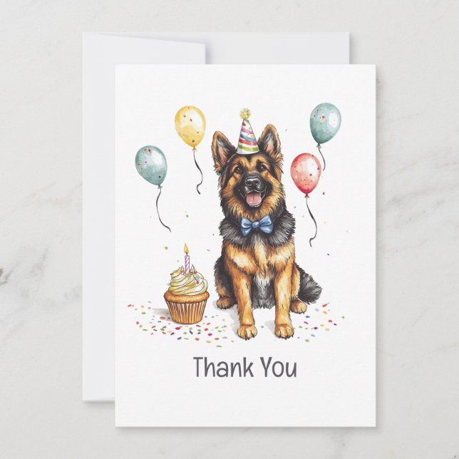 Thank You Birthday German Shepherd Dog Card (Front)