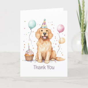 Thank You Birthday Golden Retriever Dog